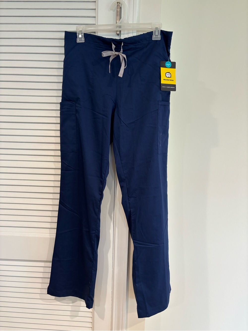 WonderWink Women’s Navy Cargo Scrub Pants with Drawstring
